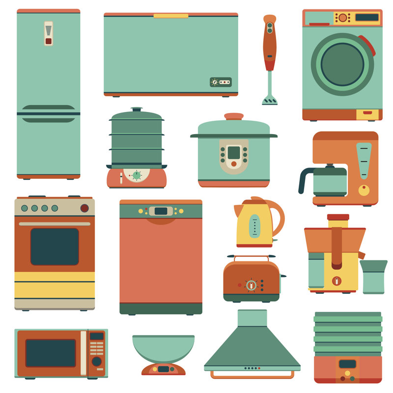 " Kitchen Appliances ", 12" H x 12" W  