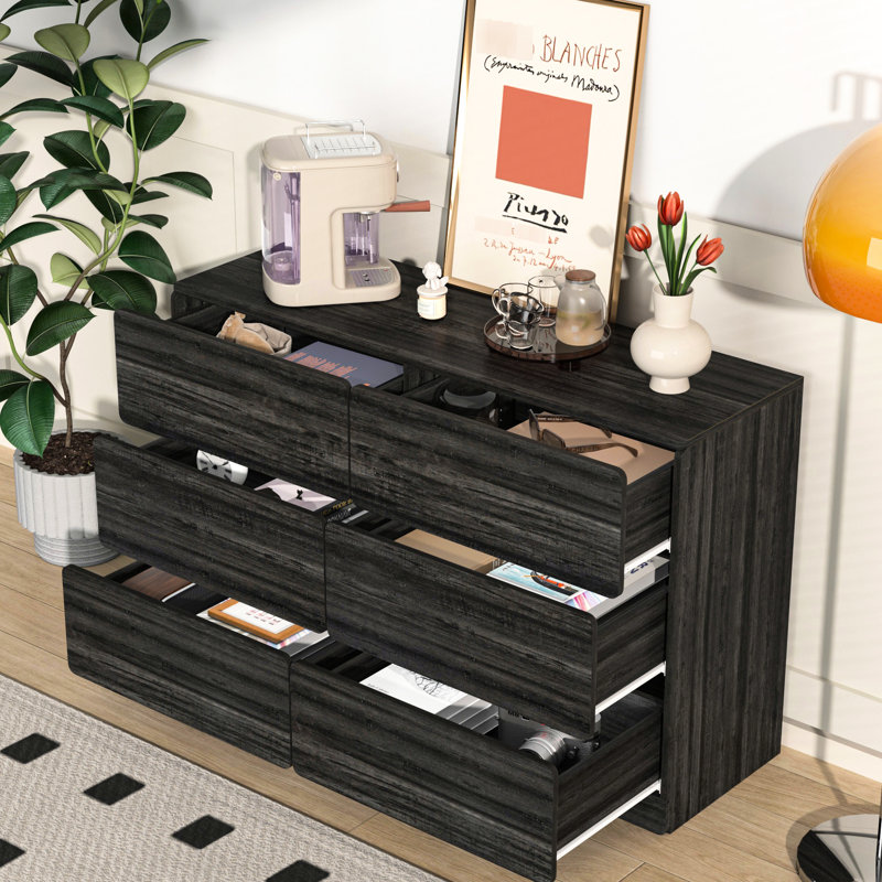 Buffet gris foncé avec tiroir en douceur