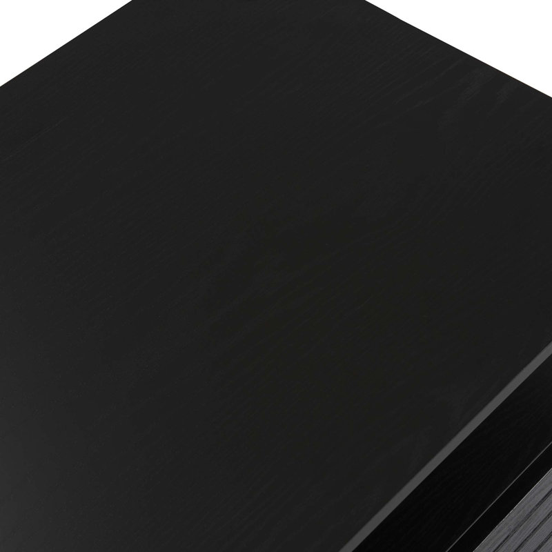 Table basse moderne à 2 tiroirs avec lumières DEL modernes, Noir