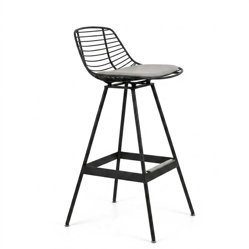 Tabouret Tiger, Gris, Noir, Bar Stool (29" Seat Height)