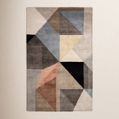 Ruben Black Tuscany Hand-Tufted Geometric Rug