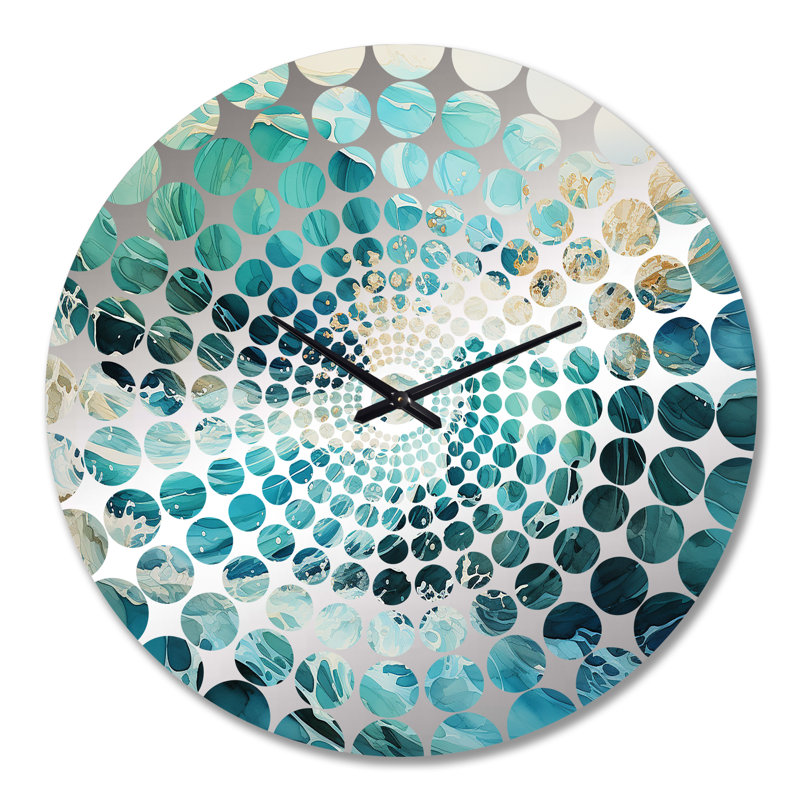 Horloge murale Oceanic Collage III - Collages abstraits, Très grand