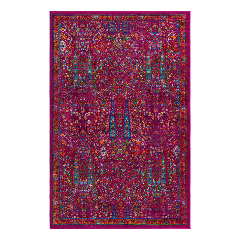 Floral Indoor Rug, Rectangle 5'3" x 8'