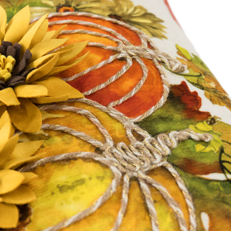 Appliqued Polyester Velvet Pillow Cover