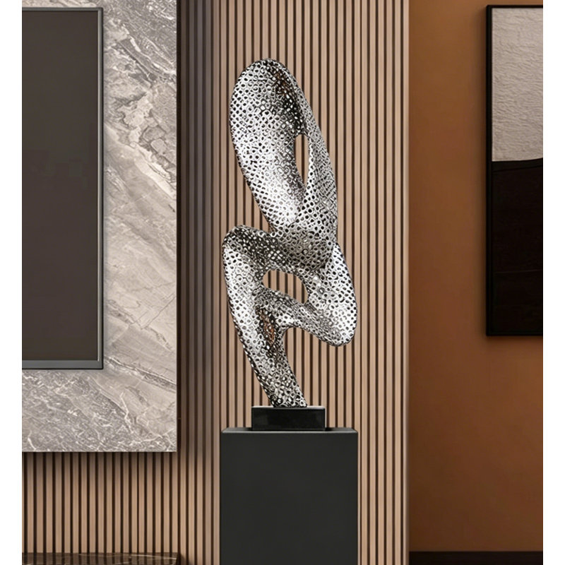 Sculpture moderne en acier inoxydable