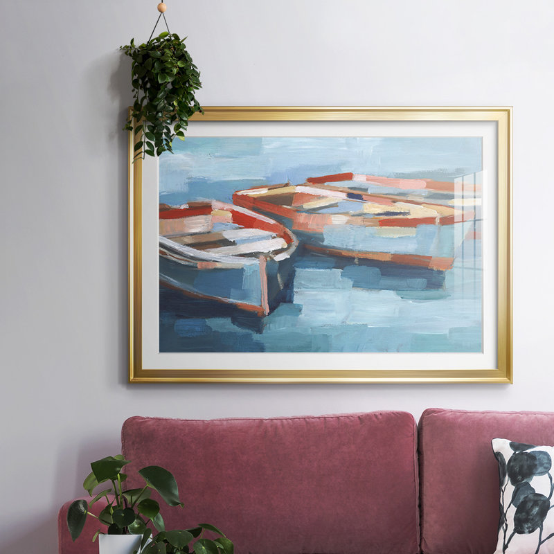 " Primary Boats II ", Gold, 27" H x 39" W x 1.5" D