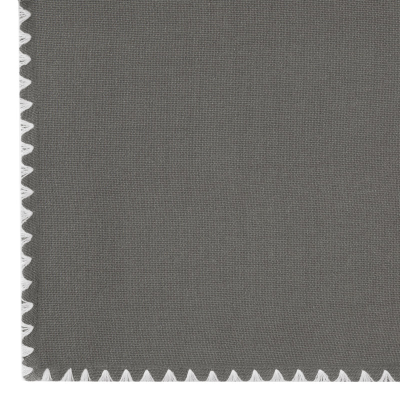 Tailored 58'' W Window Valance, Gray/White