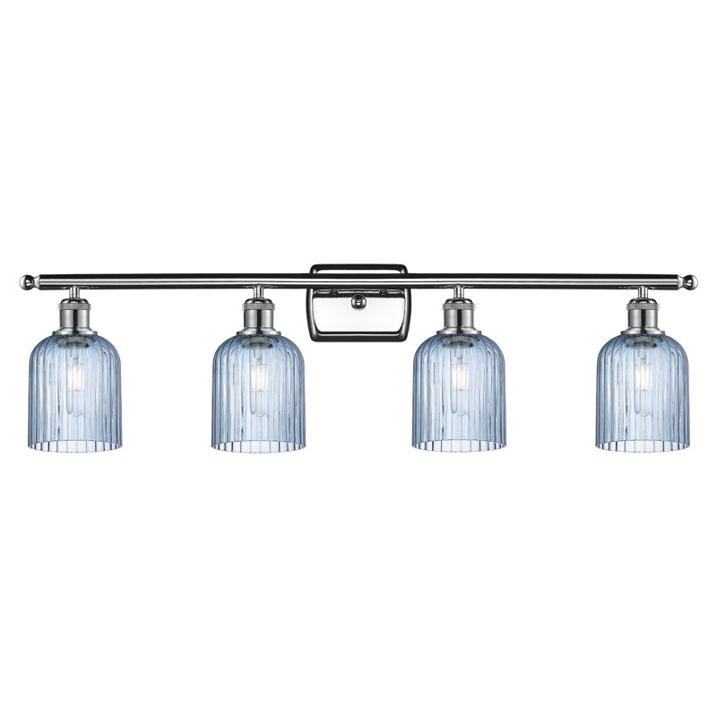 Fiennes 4 - Light Dimmable Vanity Light, Polished Chrome, Blue