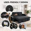 Canapé-lit convertible 3 en 1 de 185 cm (73 po), canapé-lit gigogne avec table d'appoint pivotante à 360°, revêtement en chenille douce, canapé moderne, noir-1681002129