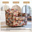 Upholstered Cotton Blend Swivel Armchair-1160699440