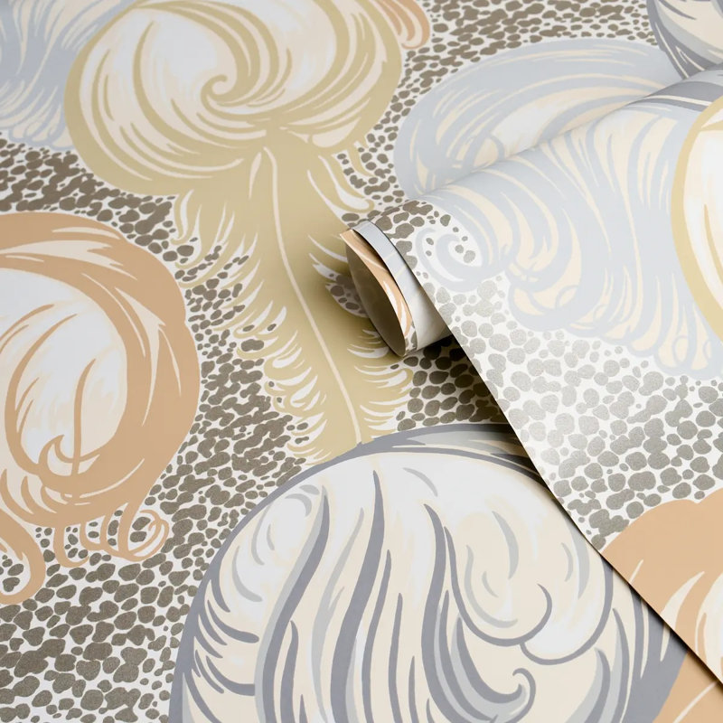 Plumes Wallpaper, Champagne