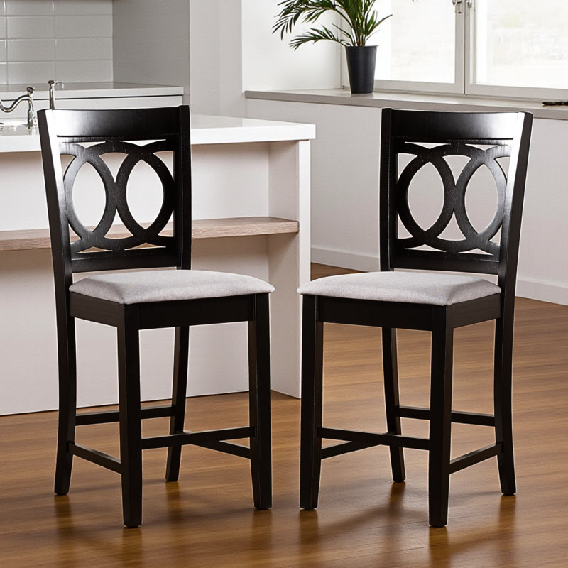 Solid Wood Counter Stool, Gray