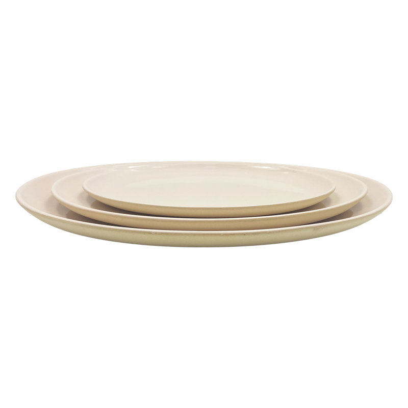 Canvas Home Shell Bisque Porcelain Extra Large Oval Serving Platter, Pink