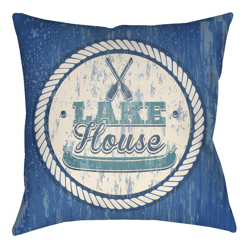 Litchfield Lake Reversible Throw Pillow, 22" H x 22" W, Kelly Green/Royal Blue