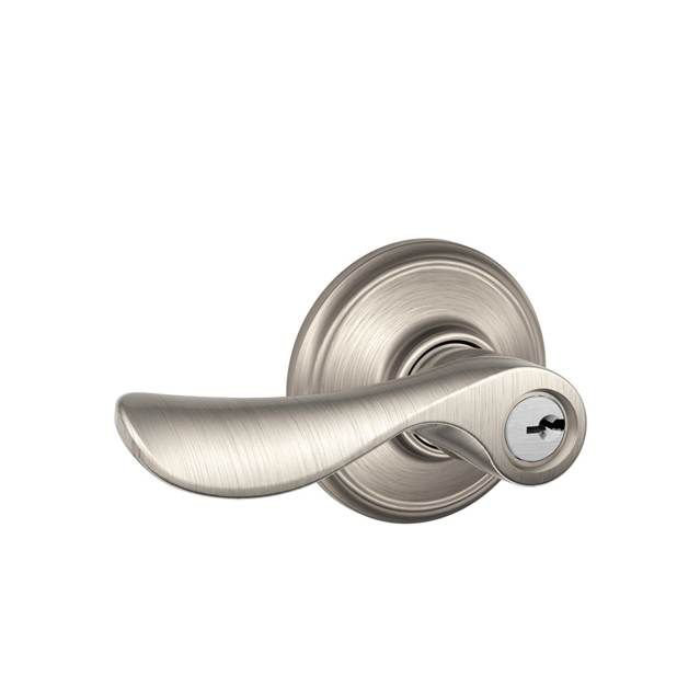 Champagne Lever Keyed Entry Lock, Satin Nickel, Keyed Different, Yes