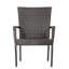 Chaise transitionnelle d'extérieur 3 pièces, empilable, brun
