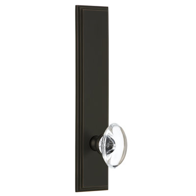 Grandeur Carré Tall Plate Single Dummy with Provence Crystal Door Knob