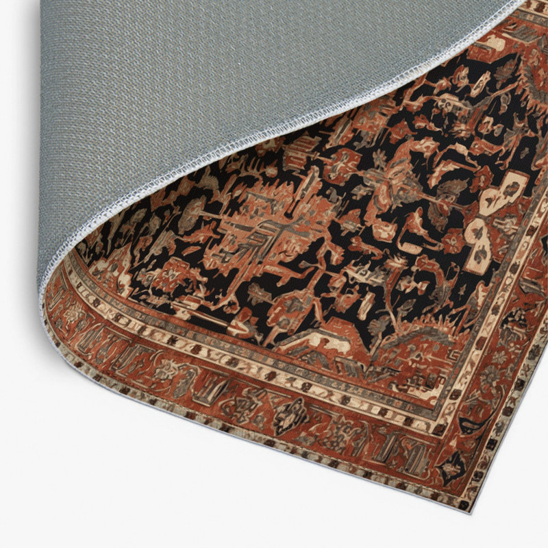 Tapis d'intérieur et d'extérieur brun Persian, Rectangulaire 8 pi x 10 pi