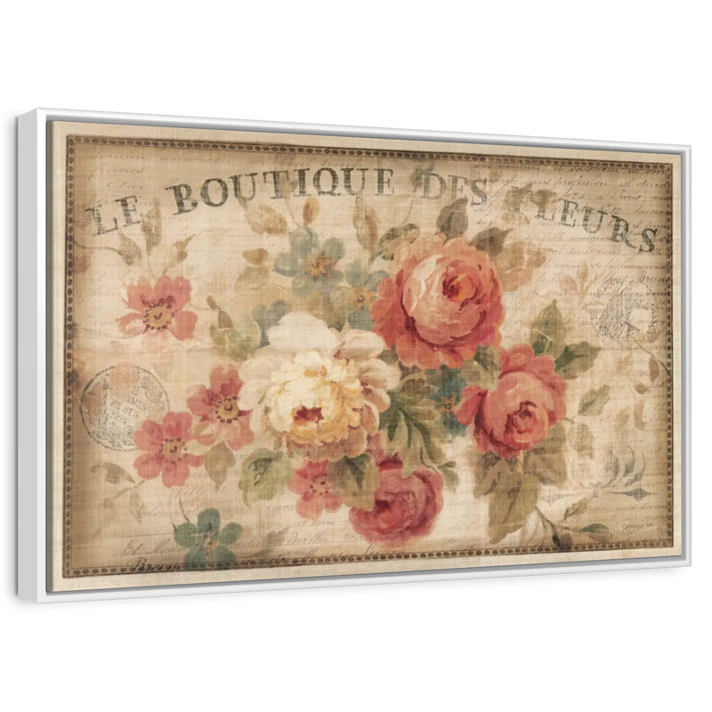 Fleurs parisiennes III, Cadre flottant blanc, 13 po x 9 po