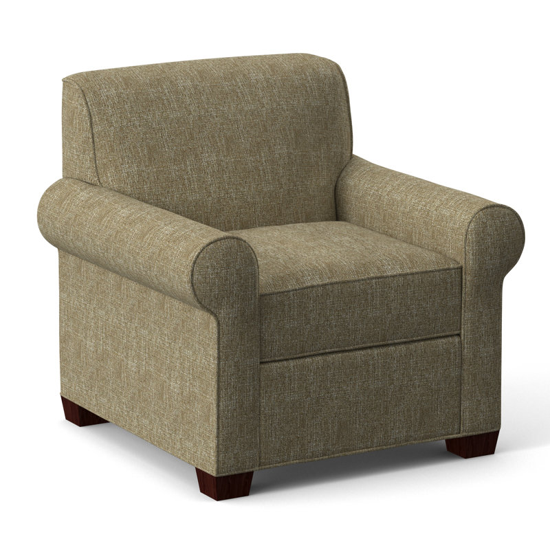 Finn Upholstered Armchair, Empire Mahogany, Connelly Wren