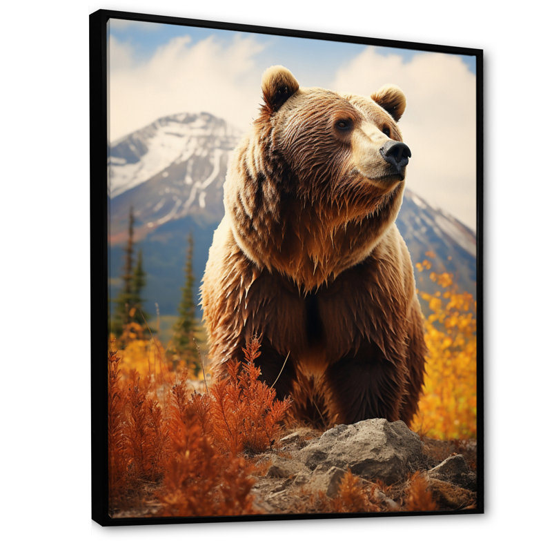 Impression sur toile, Baheerathan Canada Majestic Wildlife I, H 32 po x l 16 po x P 1 po, Cadre flottant noir