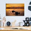 Art mural en verre rouge «Red Sunset at Anchor» par Rick Berk-1004471843