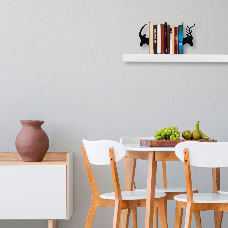 Serre-livres en métal durable, noir | Fabrication 100% métal, épaisseur: 0,05 pouce | Dimensions: 10,6 po x 5,5 po x 8,7 po | Parfait pour organiser des livres, des magazines et des dossiers, un design élégant et fonctionnel pour la maison et le bureau