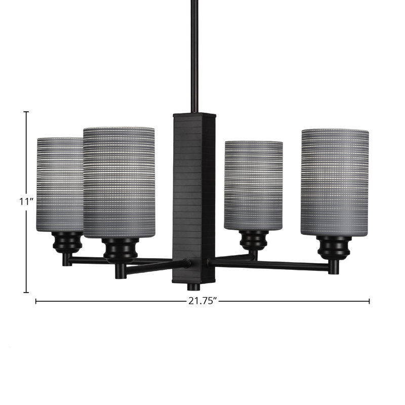 Lustre 4 lumières Edge, Gris, Espresso