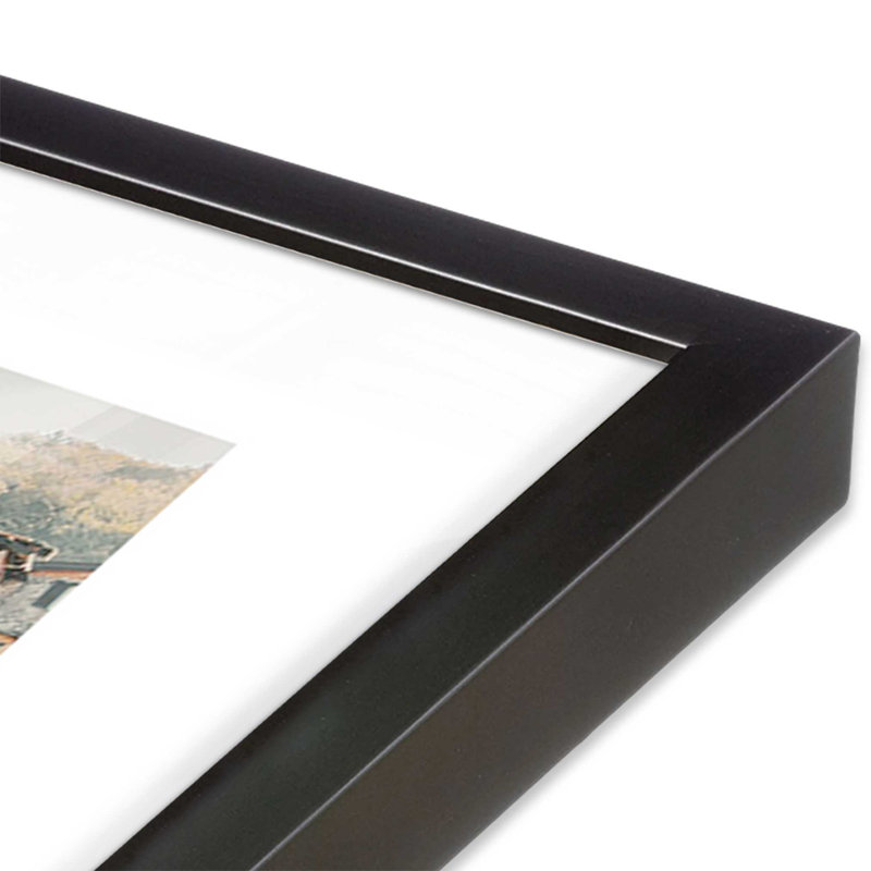 Imprimé Village Reflections, Cadre simple en zinc patiné, H 15,25 po x l 12,25 po x P 1,25 po