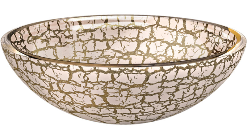 Atelier 17.4'' L Bathroom Sink, Gold/White