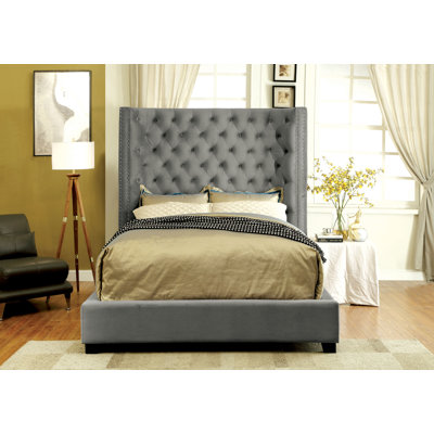 Charette Upholstered Wingback Bed