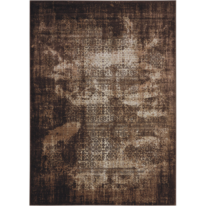 Tapis contemporain au lait Maren, Rectangle 5 pi 3 po x 7 pi 4 po