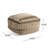 Rustic Wool And Cotton Large Pouf, Brown