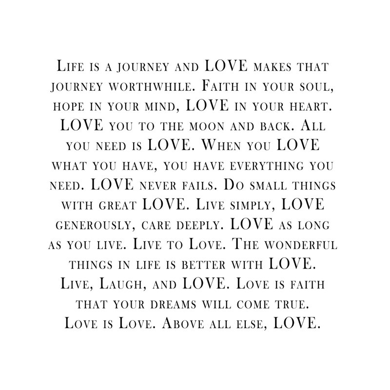 Love Sayings 2, H 20 po x l 20 po