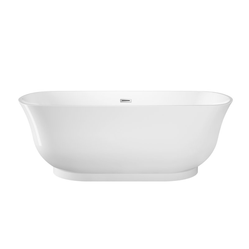 Celeste 66.75'' x 29'' Soaking Acrylic Bathtub, Polished Chrome