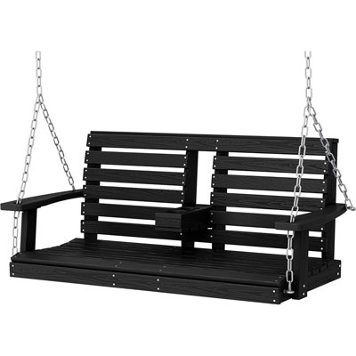 Anging Patio Swing Chair, 2 Seat Swing With Cup Holders, Waterproof