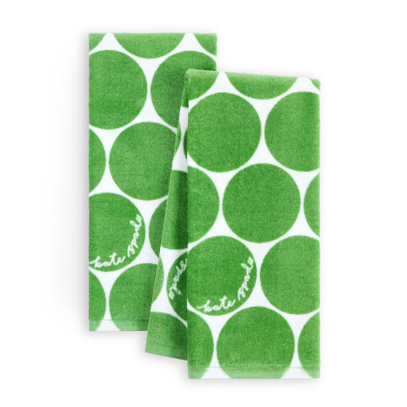 Loop And Dot Kitchen Towel Set, Green