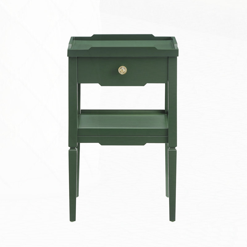 Table de chevet 1 tiroir, Vert antique