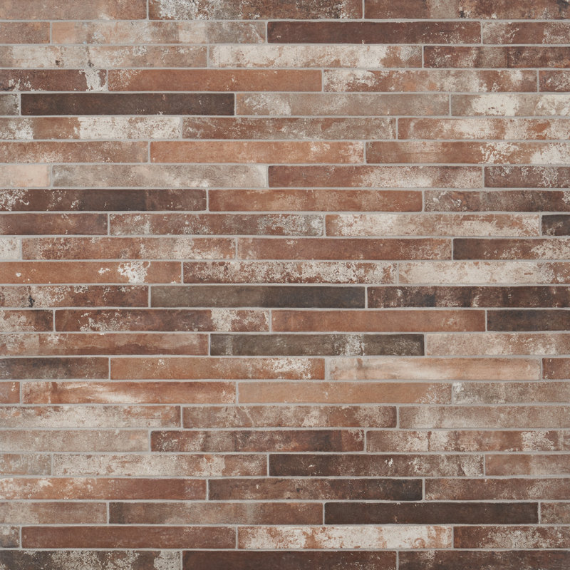Bantry 1,88 po X 17,71 po Carreau de plancher et de mur en porcelaine matte (8,28 pieds carrés / caisse), Rouge