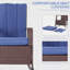 Chaise berçante d'extérieur avec dossier et repose-pieds réglables, rembourrée, pour le patio, le jardin, la cour arrière, coussins inclinables, bleu