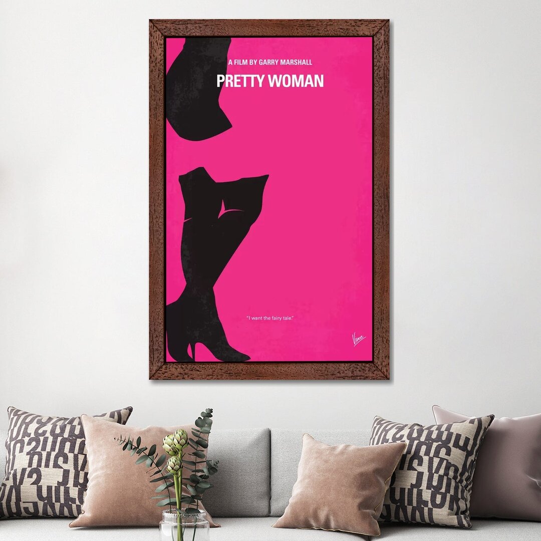 Gerahmtes Leinwandbild - Werbung „Pretty Woman Minimal Movie Poster” von Chungkong