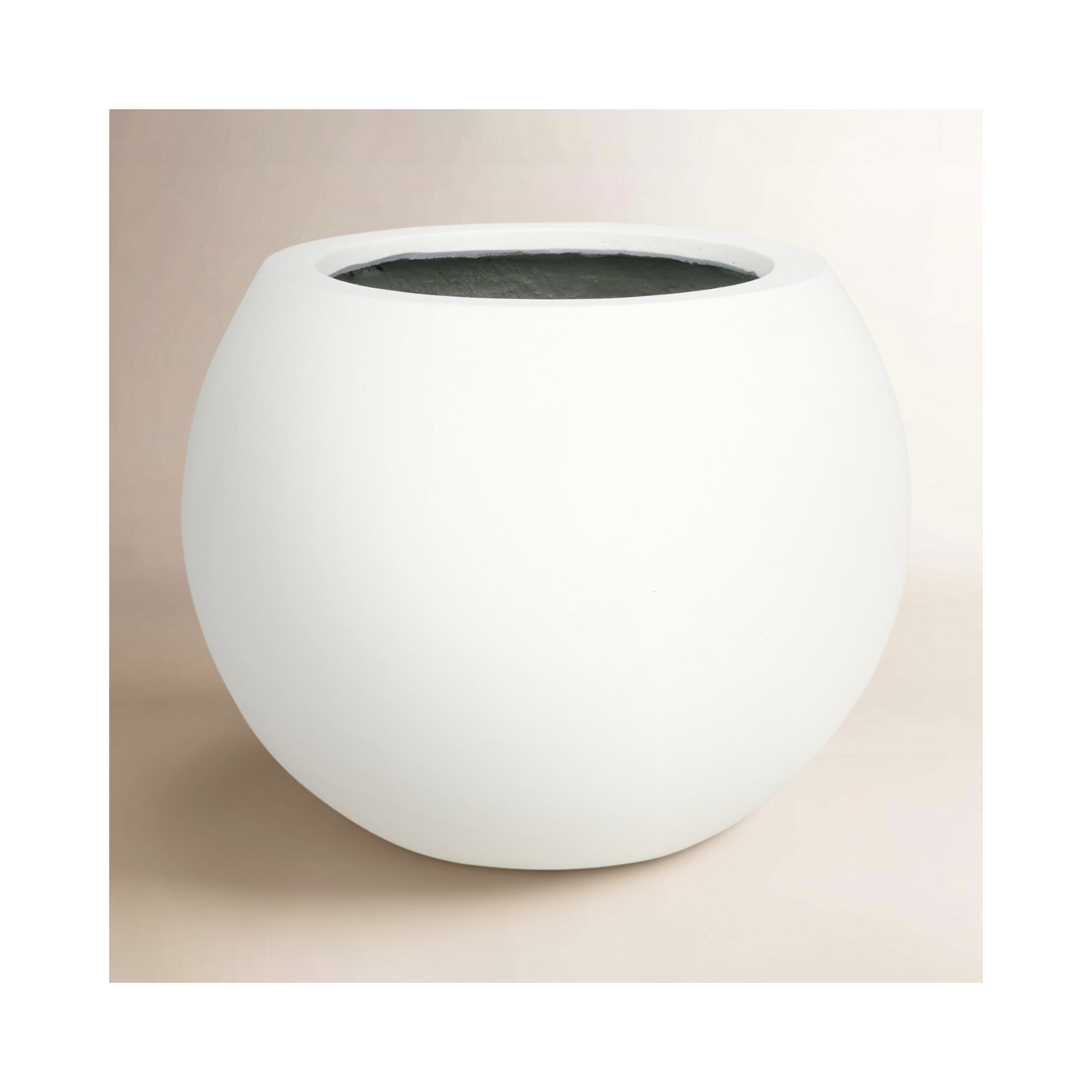 Mcgill Concrete Pot Planter, 15.7" H x 19.6" W x 19.6" D, White