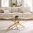 39.37" Glass Side Table with Gold Legs
