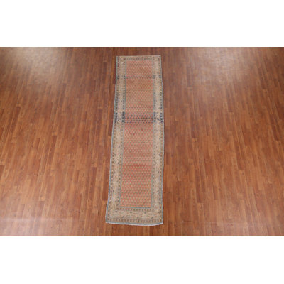 Distressed Wool Traditional Runner Rug 3x10