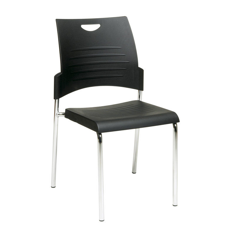 Chaise empilable à pieds droits sans accoudoirs
