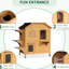 Enclos d'extérieur pour chat 2 étages - Maison en bois avec trappe d'évacuation pour chats de moins de 10 livres, toit ouvrable, plateformes de saut, porte blanche, plateformes
