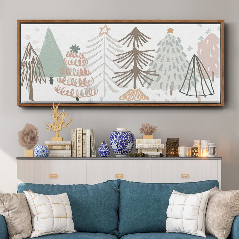 Christmas  Tree Sketchbook- Framed Canvas, 20" H x 50" W