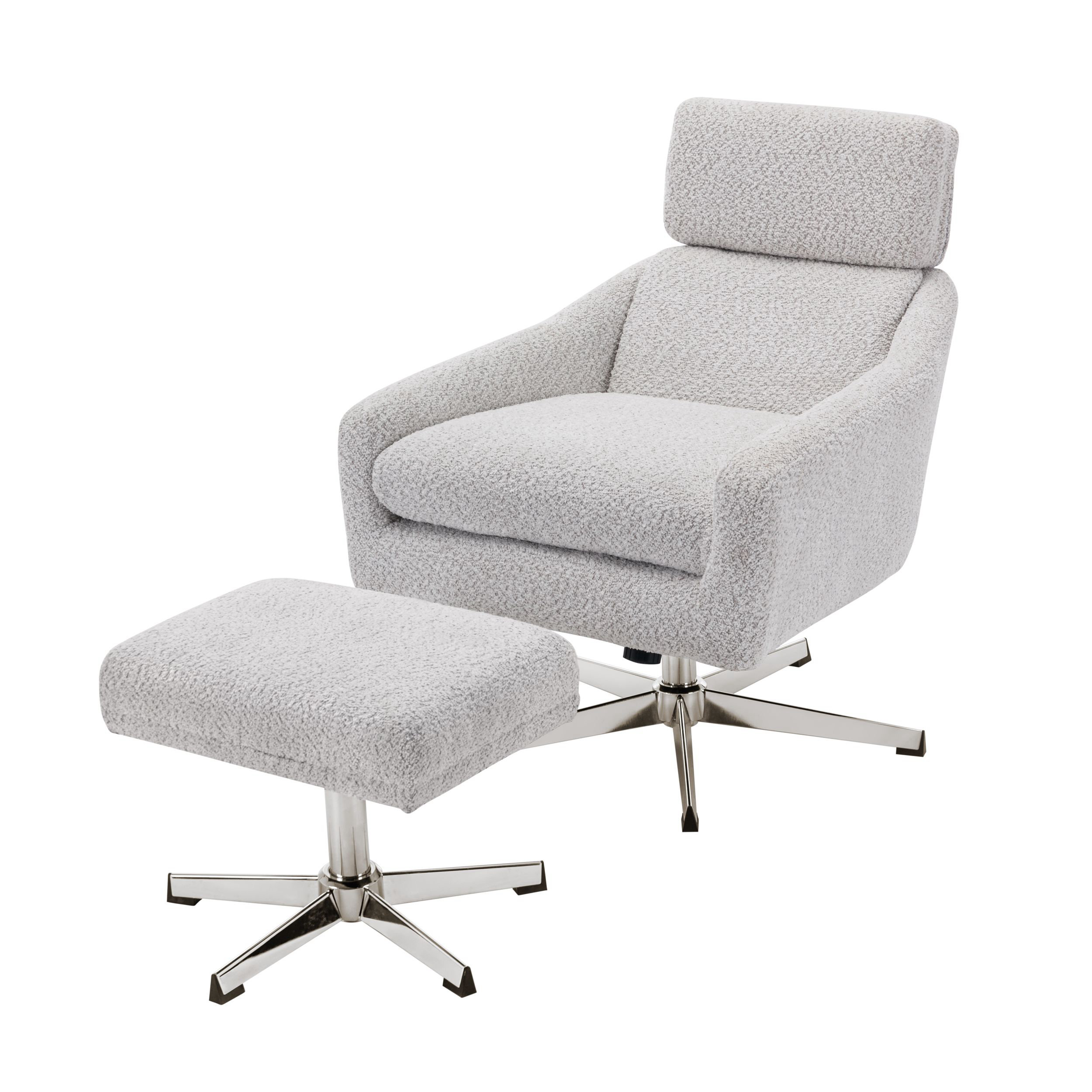 Latitude Run® Upholstered Swivel Accent Chair with Ottoman | Wayfair