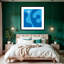Shades Of Blue  Framed Wall Art – Blue Abstract Mid-Century Style-409141684-413419232