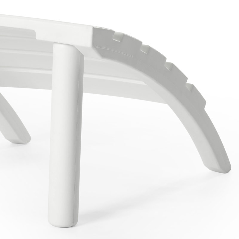 Outdoor Poly Adirondack Chair With Ottoman, White